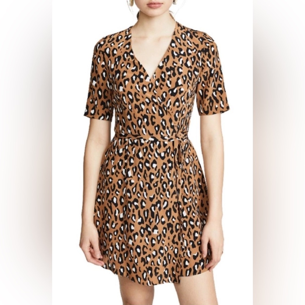 Diane Von Furstenberg Leopard Print Silk Wrap Dress